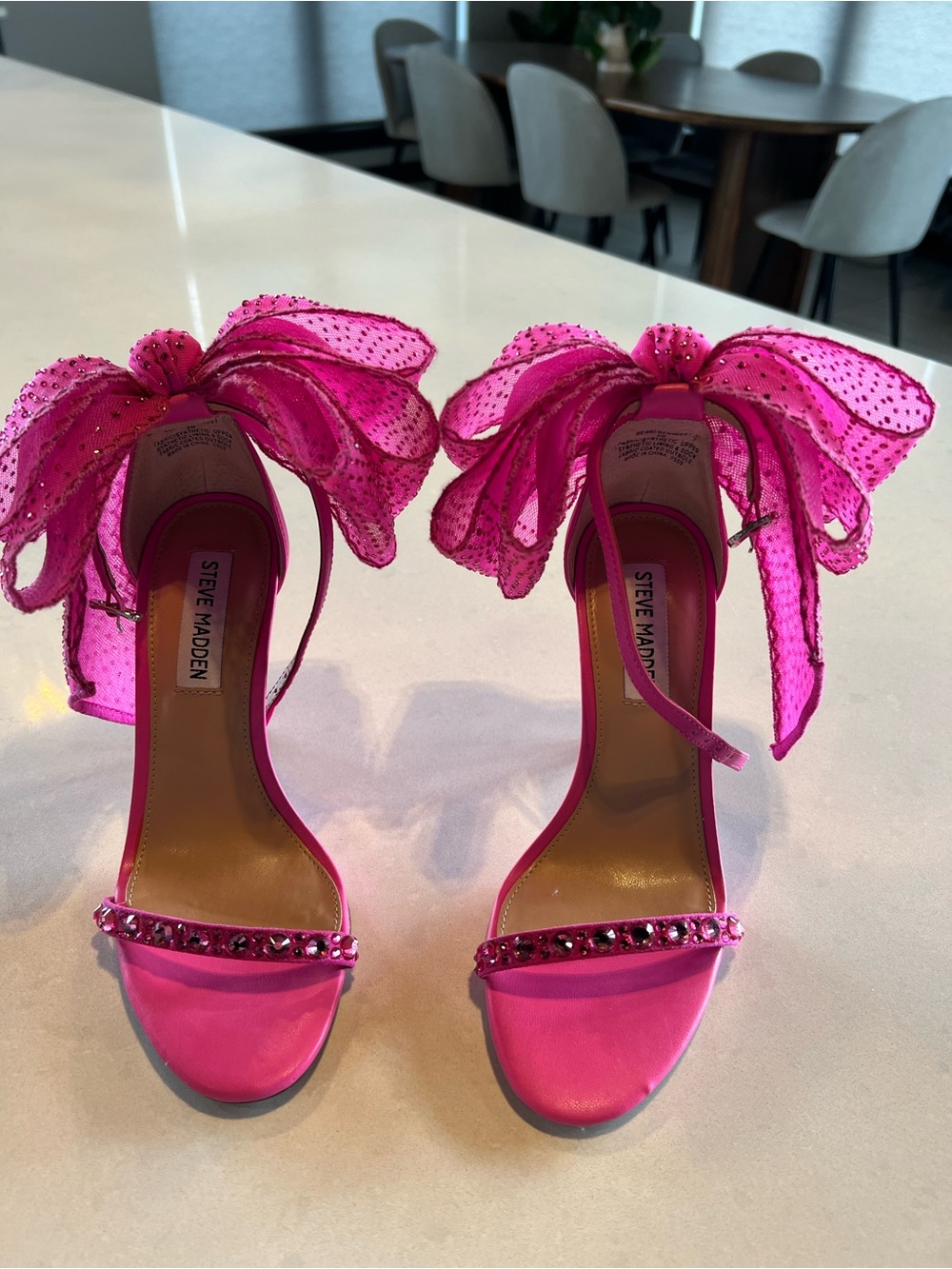 Steve Madden Hot Pink Embellished Bow Sandals- NWT no box